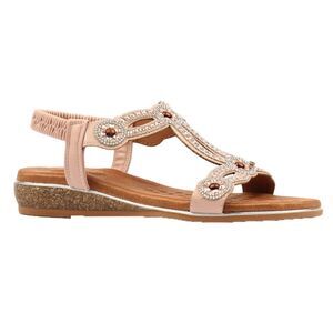 Lunar Womens/Ladies Indigo Wide Sandals / Pink